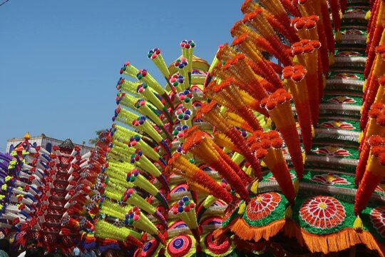 Kavadi is a ceremonial offering carried by Hindu devotees, primarily during the Thaipusam festival Kavadiyattam is dance with Kavadi follows the rhythm of percussions like chenda, and Nadaswaram