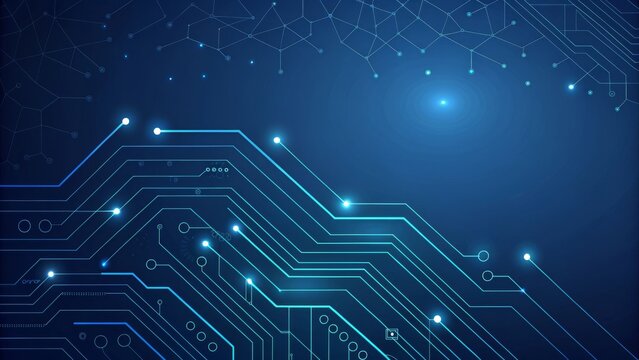 Dynamic glowing circuit board pathways illuminate digital innovation and futuristic technology