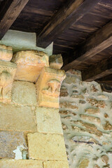 Stone corbel with carved figure at Santa Eugenia Church in Dehesa de Romanos © Agustin