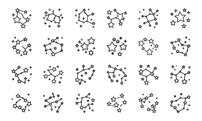 24 Science and Technology Line Icons Artificial Intelligence, Space, Astronomy, Renewable Energy, Laboratory, Drone, Solar, Magnet, Research, and Innovation Vector Icon Set