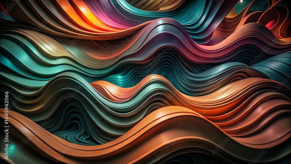 Aufkleber abstract colorful wave background with vibrant gradient, dynamic motion and smooth texture, modern d