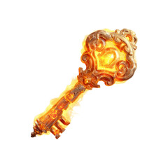 Obraz premium Flaming Ornate Key - Symbol of Power and Mystery