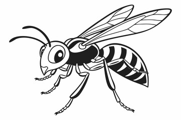 Obraz premium Wasp animal sihouette black vector