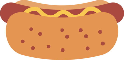 Classic hot dog with mustard