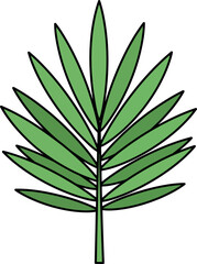 Vibrant green palm leaf illustration