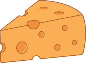 Gouda cheese wedge swiss cheese slice food illustration