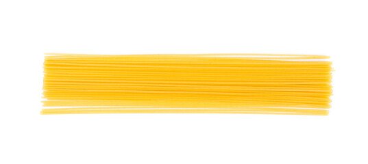 Raw spaghetti isolated, dry spagetti, long wheat noodles, uncooked italian macaroni bundle