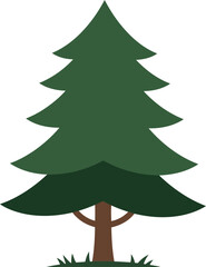 Stylized green pine tree illustration