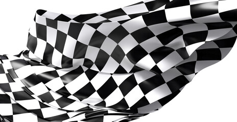 Black and white checkered flag waving.  Perfect for sports, racing, victory themes.