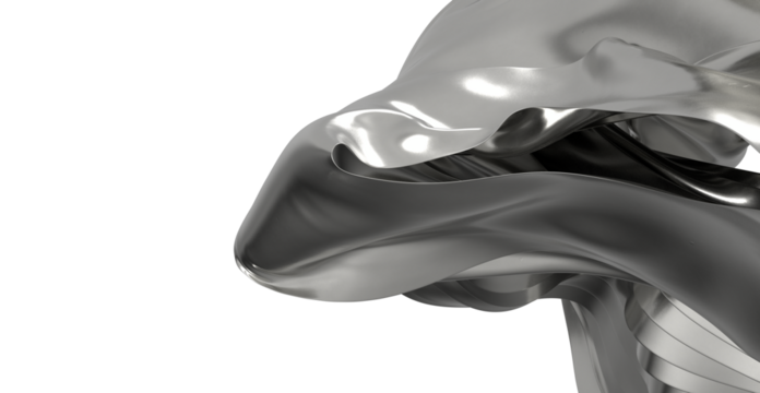 High-quality 3D render of an abstract metal sculpture. Perfect for modern design projects. - Powered by Adobe