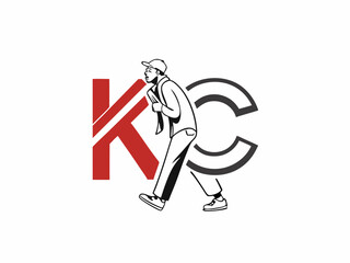 Obraz premium Profile of a man in a baseball cap, featuring the initials 