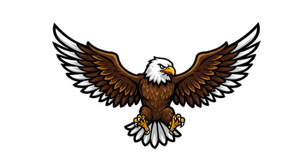 Fototapeta premium Majestic Eagle in Flight A Symbol of Freedom and Power, Captured in a Stunning Illustration for Your Projects