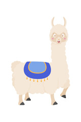 Naklejka premium Cute cartoon llama. Vector illustration isolated on white background. Llama cartoon design, Animal cute zoo life nature character childhood and adorable theme Vector illustration