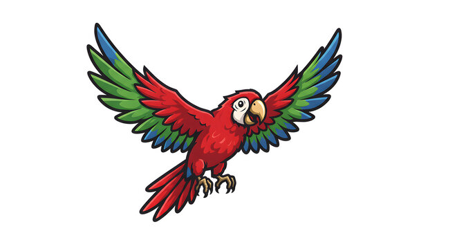 Stunning 3D Vector Art of a Colorful Parrot Emoji in Flight A Vibrant Animal Illustration, Perfect for Digital Designs and Artistic Projects, Capturing the Beauty of Nature, a Symbol of Freedom.