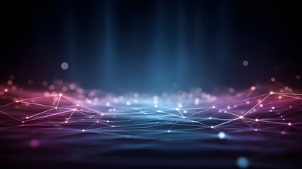 Abstract digital network design with glowing points and lines.