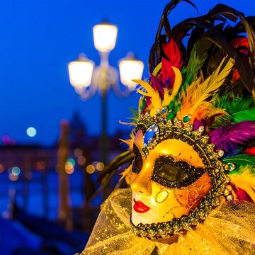 Venetian Carnival mask at twilight