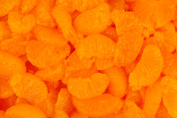 Mandarin orange fruit segments detail texture background