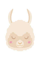 Cute cartoon llama. Vector illustration isolated on white background. Llama cartoon design, Animal cute zoo life nature character childhood and adorable theme Vector illustration