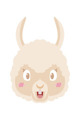 Cute cartoon llama. Vector illustration isolated on white background. Llama cartoon design, Animal cute zoo life nature character childhood and adorable theme Vector illustration