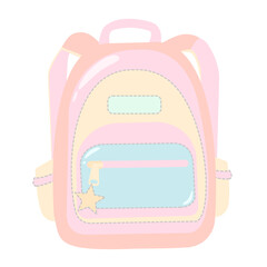 Pastel backpack with star charm and front pocket