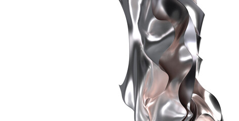 Stunning abstract image of draped fabric.  Silver and rose gold tones. Perfect for modern design.