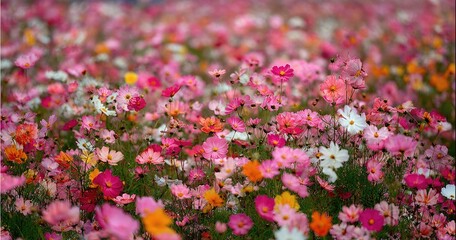 Fototapeta premium Vibrant cosmos field