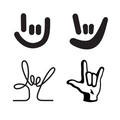 Fototapeta premium Vector ILY sign (Deaf symbol) icon illustration — 