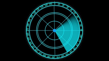  Radar  HUD technology signal waves animation on colorful background. Radar point to detect enemy position. Radar searching security concept animation. - Powered by Adobe