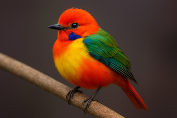 Obraz premium Vibrant painted bunting perched on a branch