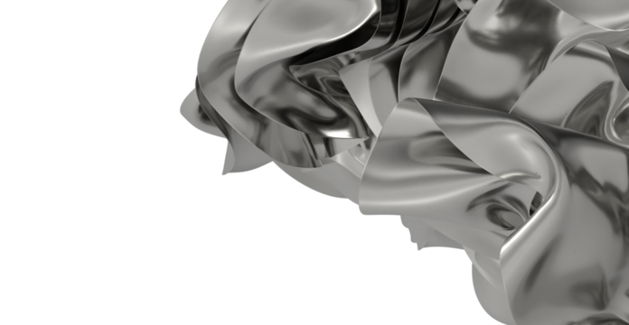 High-resolution image of a metallic fabric drape, ideal for abstract backgrounds or design elements.