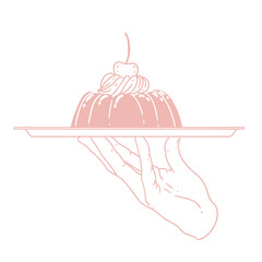 Original hand-drawn illustrations of jelly desserts in a minimalist, linear style. Vector illustrations ideal for posters, pastries, cafe menus, and graphic design.