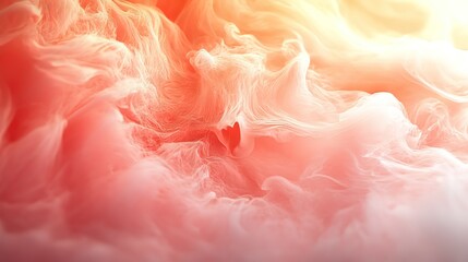Abstract Background with Flowing Red - Pink Hues and a Heart Symbol 