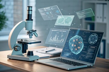 microscope in data laboratory