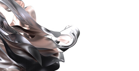 Abstract image of flowing metallic fabric. Perfect for luxury, beauty, fashion, and design projects.