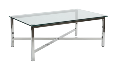 Modern glass coffee table display contemporary living room furniture minimalist elegant viewpoint. Cut out png