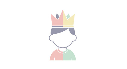 Young boy proudly wears a colorful crown, symbolizing childhood royalty and imaginative play