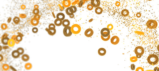 Abstract background with golden rings and sparkles. Perfect for celebrations, holidays, and more.