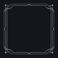 Elegant art deco style white border on dark background