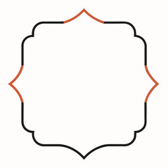 Ornate decorative frame with black and terracotta accents