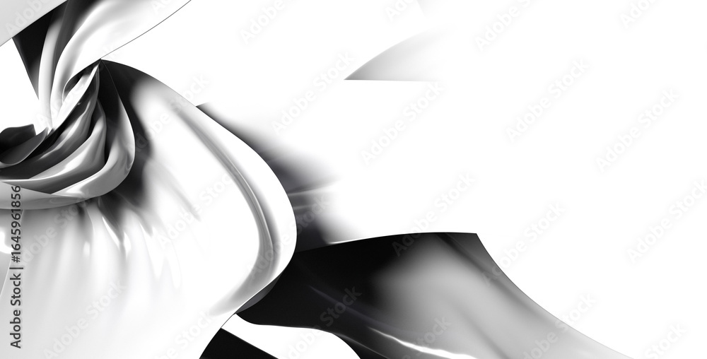 Poster high-resolution image of abstract swirling fabric in black and white. perfect for design projects.