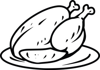 vector illustration of a chicken thanksgiving