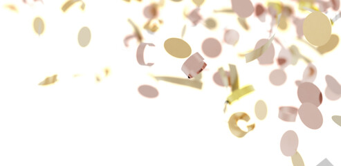Image of falling confetti, perfect for celebratory backgrounds.  Use for party invitations, banners, or festive designs.