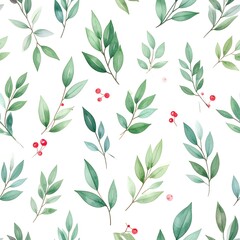 Watercolor botanical pattern