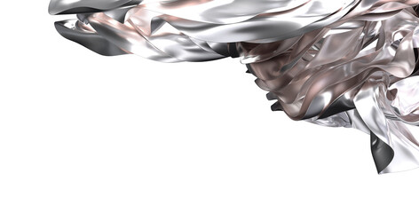 Abstract image of silver fabric flowing. Perfect for design, background, and texture projects.