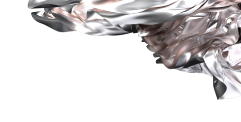Abstract image of silver fabric flowing. Perfect for design, background, and texture projects.
