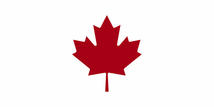 Red and White Simplified Maple Leaf Logo Design for Branding and Canadian Identity
