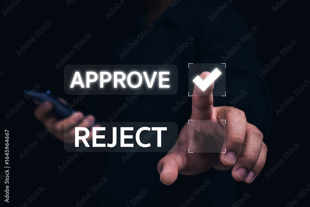 Poster a hand reaching out to select 