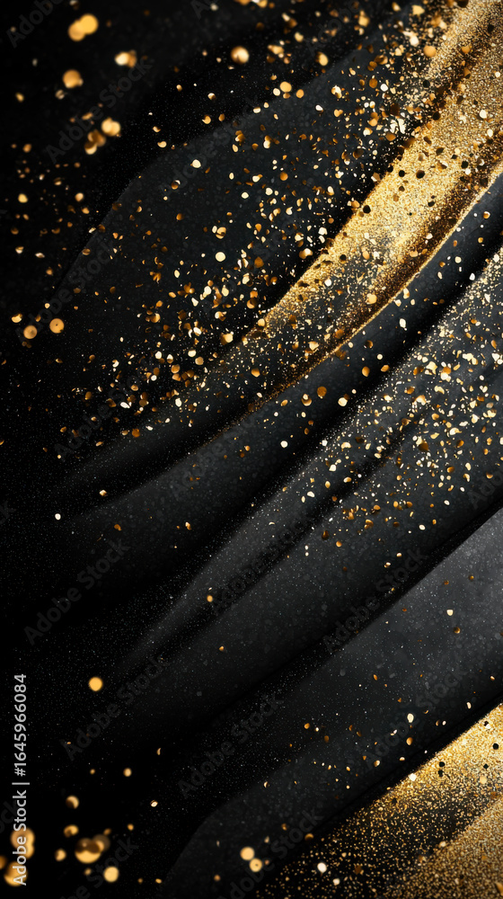 Aufkleber sparkling gold and black fabric create an elegant abstract display with glimmering details under sof