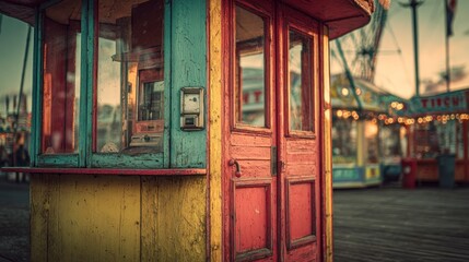 Vintage colorful concession stand fairground