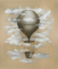 Hot Air Ballon Flying